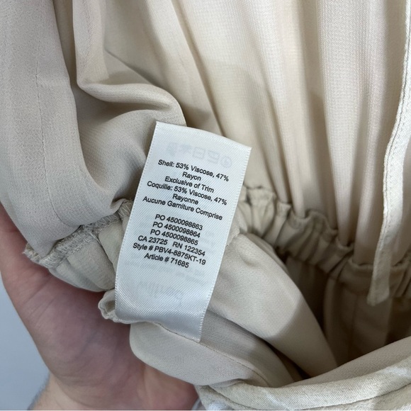 Aritzia Wilfred Fleurette Jumpsuit Cream Tan White Stripe Medium - Picture 7 of 8